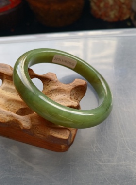 保真和田玉新疆若羌青黄口手镯牛油果手镯天然玉石57mm女款带证书