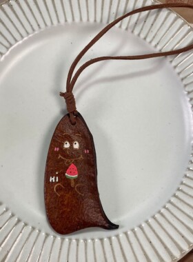 可爱天然大豆角卡通挂件