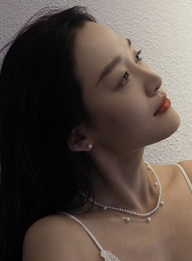小众珍珠满天星项链女高级感简约时尚百搭设计感锁骨链