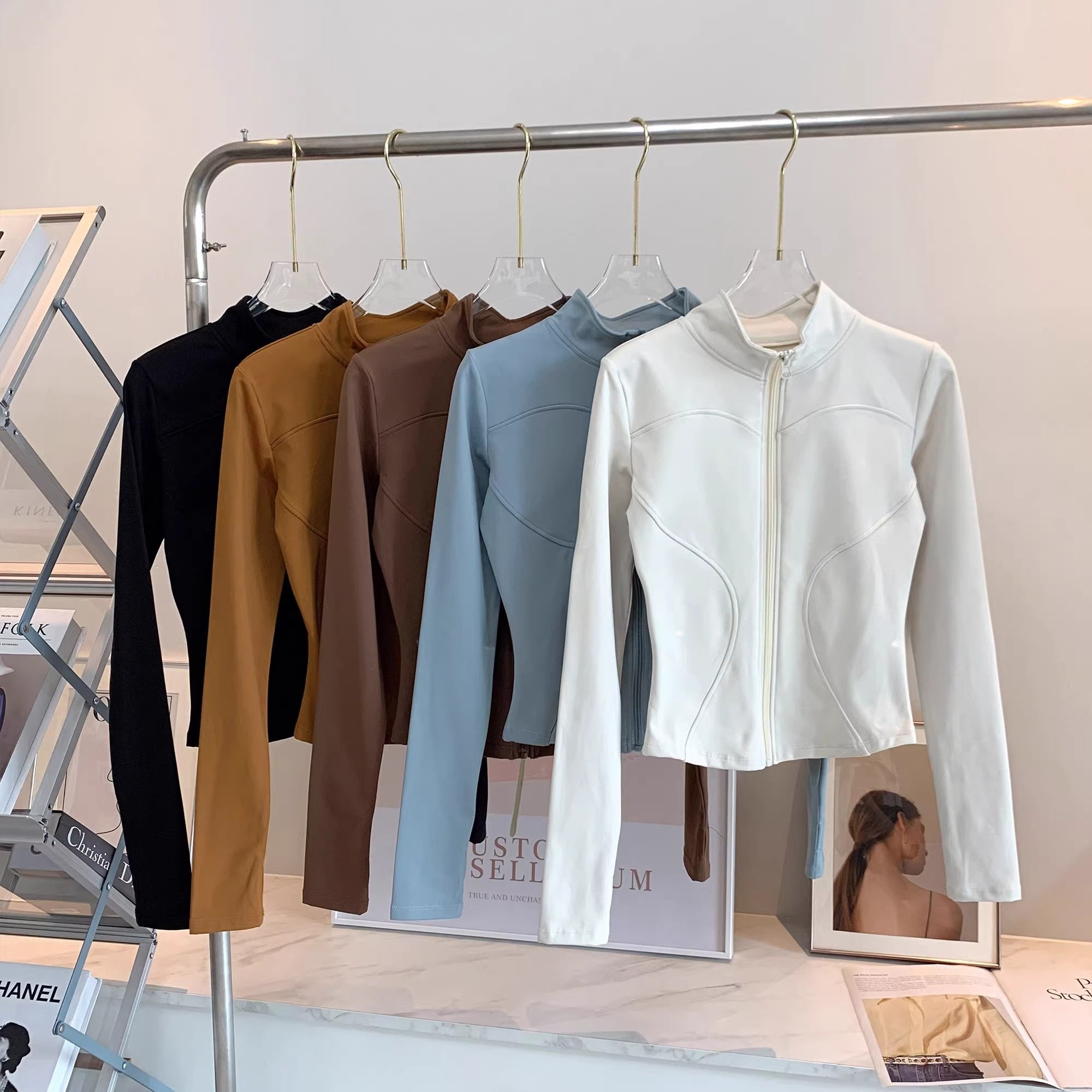 加绒瑜伽外套女秋冬款修身显瘦立领跑步拉链开衫防风健身运动上衣,淘宝优惠券,粉丝福利购,淘宝优惠卷