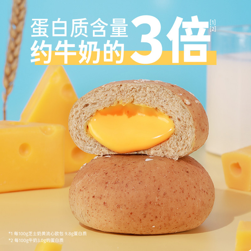 鲨鱼菲特全麦面包奶黄欧包早餐芝士 鲨鱼菲特西式糕点