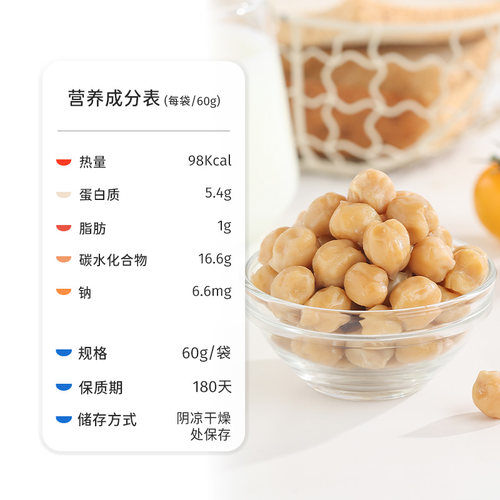 鲨鱼菲特鹰嘴豆熟即食豆子类0减健身代餐低脂充饥速食零食小包装 - 图1