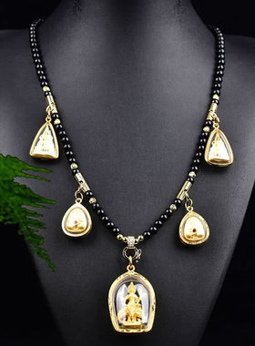 黑玛瑙佛牌挂链 快拆扣 万能扣 佛牌链子 单挂三挂五挂 男女款