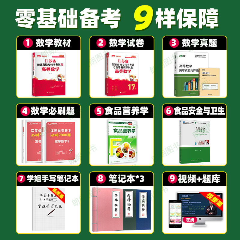 【南京发货】2027江苏专转本食品安全与卫生食品营养学教材食品专业大类综合基础理论库课高等数学教材试卷必刷题库复习资料视频