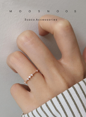 超细秀气风水晶钻流星雨尾戒包邮