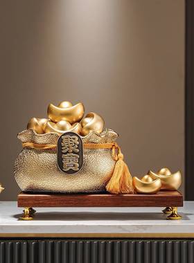 新中式陶瓷聚宝盆招财聚财摆件客厅酒柜办公室高档装饰品开业礼物