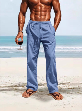 men's pants欧美新款宽松亚休闲运动透气长裤大码休闲棉裤