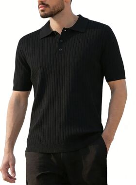men's Shirts polo Man衫短袖针织衫t恤男翻领老钱风冰丝大码male