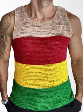 men's vest男装 欧美范男士撞色粗针针织衫 休闲无袖套头背心