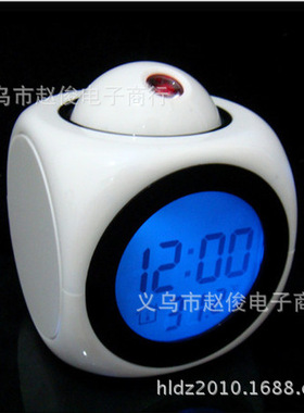 英文投影报时钟 LED灯闹钟投影钟Projection alarm clock English