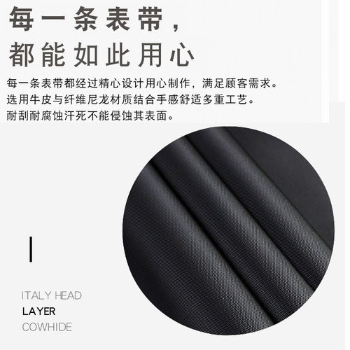 碳纤维尼龙纹理表带男款适配卡西欧天梭美度宝珀豪雅黑色手表带22 - 图2