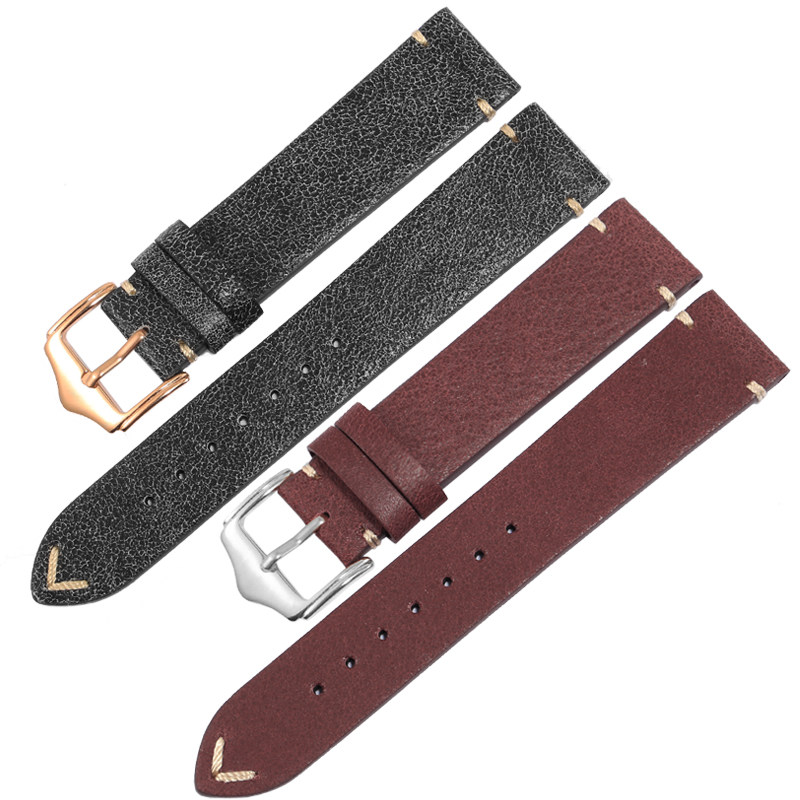 复古真皮手表带男适配小雀斑欧米茄 yopoprettyoriginal配件