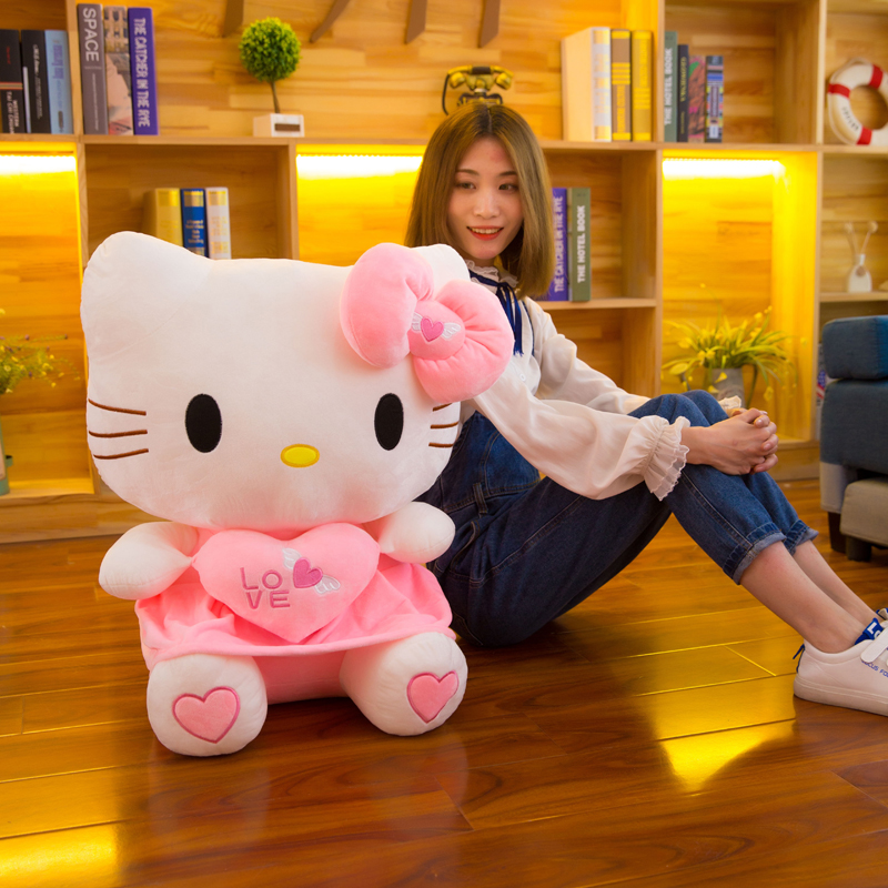 正版哈喽KT猫公仔HelloKitty毛绒玩具凯蒂猫玩偶超大号生日礼物女 - 图0