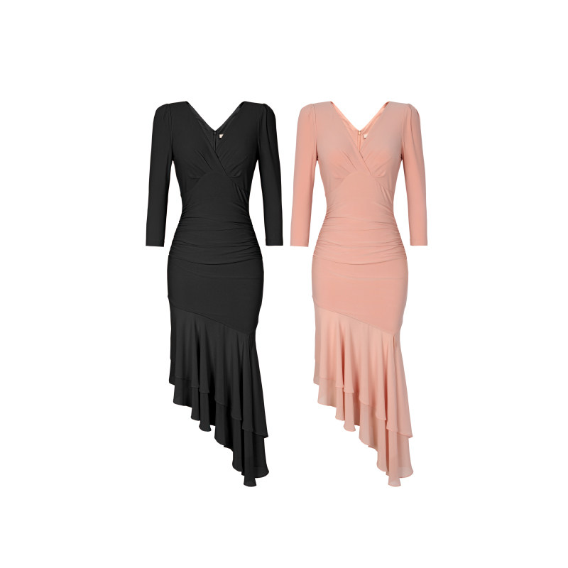 XULU原创初秋轻奢水晶麻纱纯色裙通勤气质荷叶边修身长袖连衣裙,淘宝优惠券,粉丝福利购,淘宝优惠卷