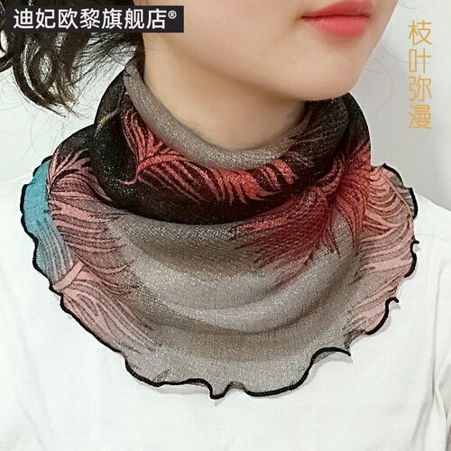 围脖女冬季颈保暖丝巾韩版百变挂耳面纱护颈防晒薄款小围巾脖套 - 图3