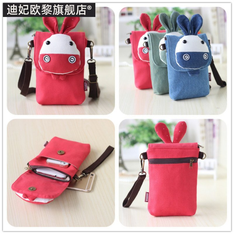 韩版帆布艺装手机包新款夏季斜挎包 迪妃欧黎手机包