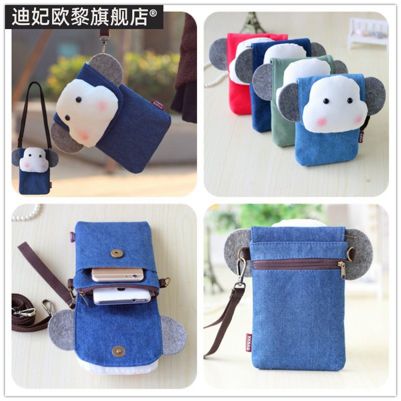 韩版帆布艺装手机包新款夏季斜挎包 迪妃欧黎手机包