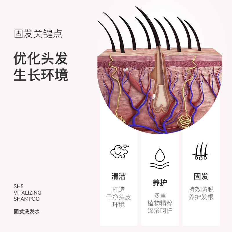 博柔固发防脱洗发水侧柏叶头皮护理清爽脂溢性脱发洗头膏液男女