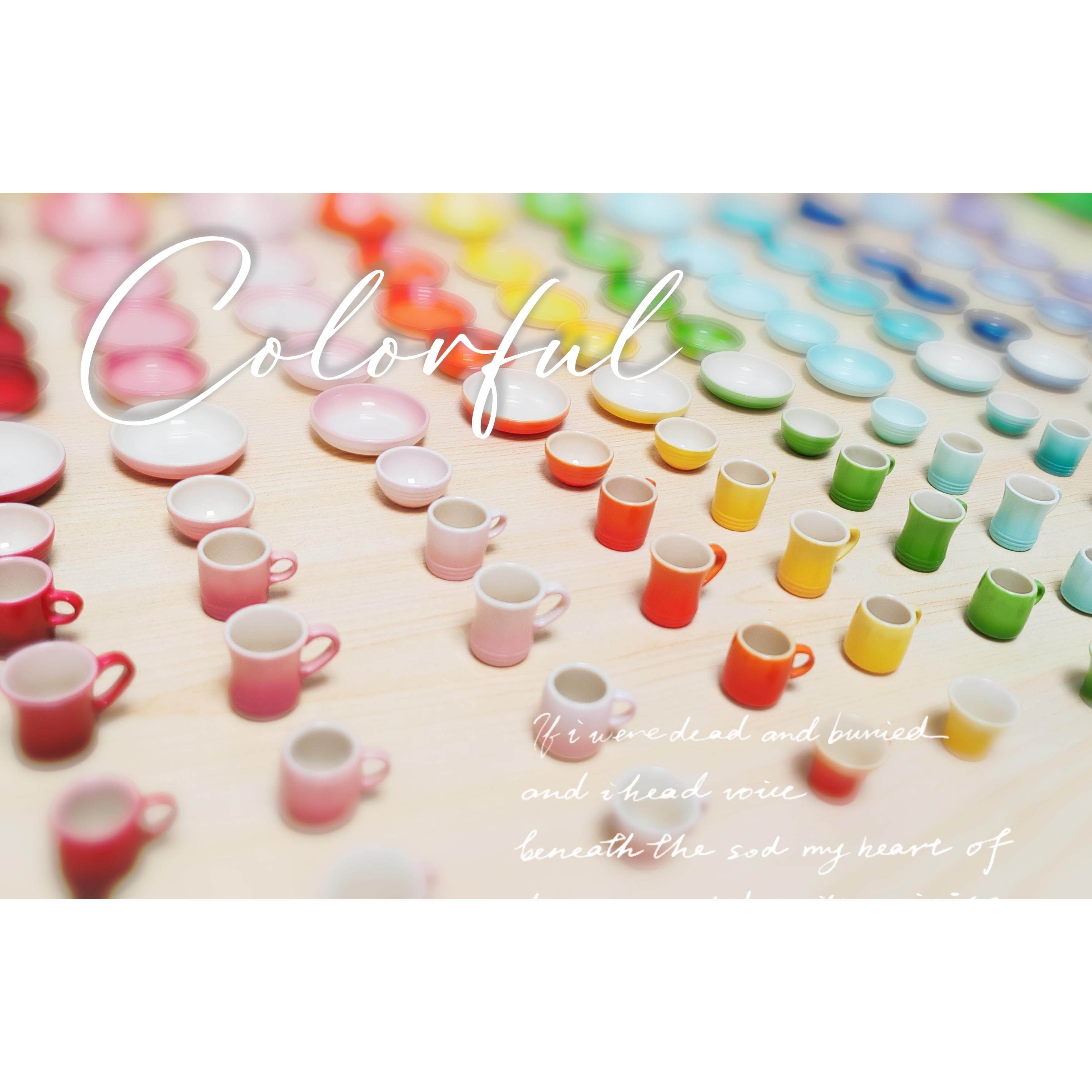 现货1/6仿真渐变色餐具10件套/AZONE小布OB迷你盒玩娃屋/多巴胺LE,淘宝优惠券,粉丝福利购,淘宝优惠卷