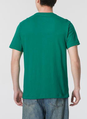 耐克绿色纯棉短袖T恤男装2