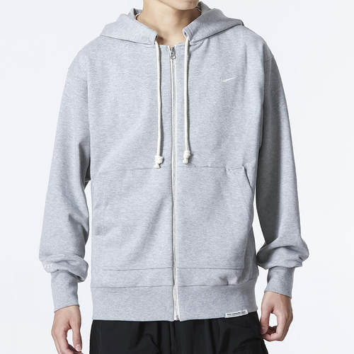 Nike耐克针织棉质灰色外套男宽松运动上衣透气休闲连帽夹克DQ5817 - 图0