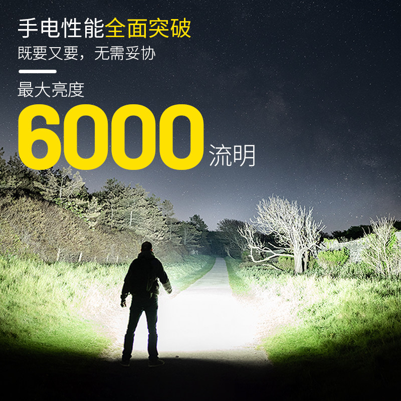 奈特科尔EX7可变光形强光手电筒户外超亮远射500米防水高性能手电