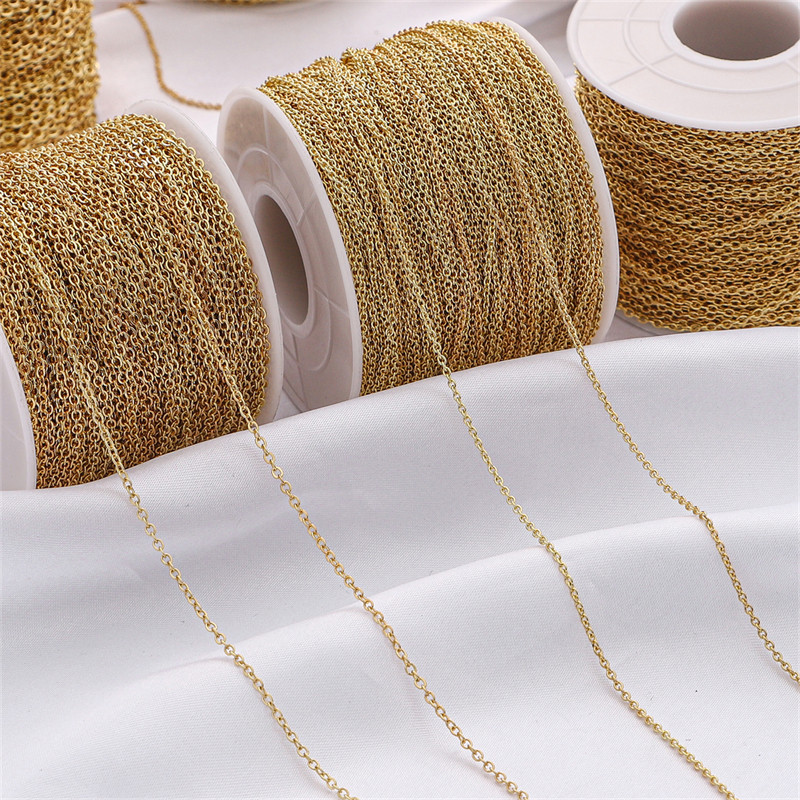 保色金链子铜制14K18K包金细链条流苏O字链延长项链手链diy材料包,淘宝优惠券,粉丝福利购,淘宝优惠卷