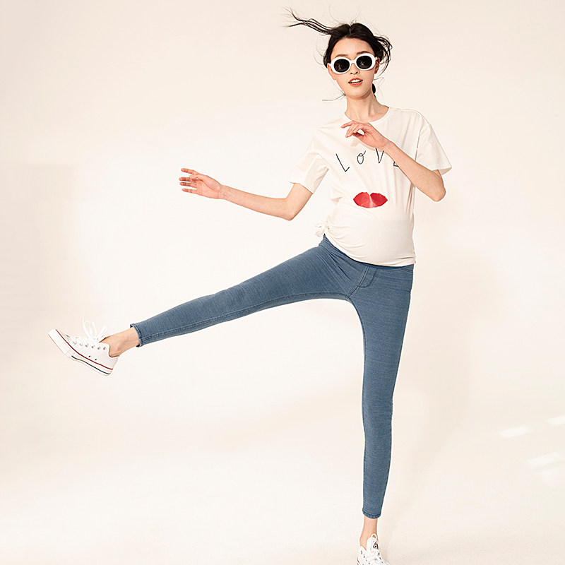 sellynear孕妇薄款外穿裤子牛仔裤 sellynear孕妇打底裤