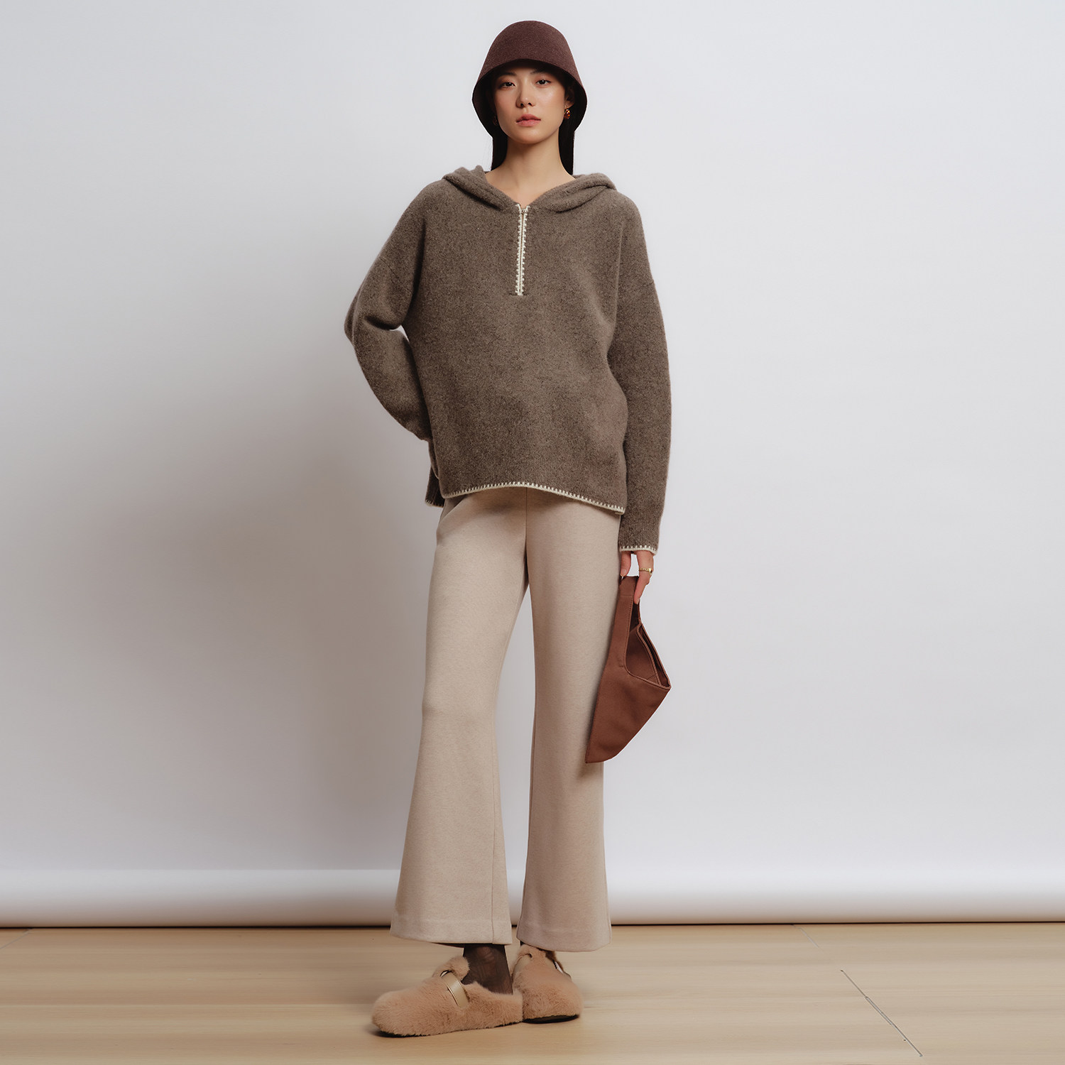 SELLYNEAR孕妇裤秋冬外穿新款时尚宽松舒适针织无托腹直筒九分裤,淘宝优惠券,粉丝福利购,淘宝优惠卷