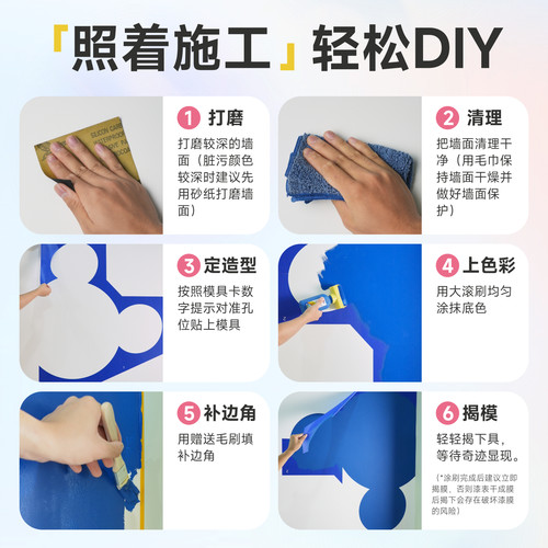 立邦彩色大滚刷滚筒漆网红色补墙漆墙面翻新DIY白墙修复自刷自喷 - 图3