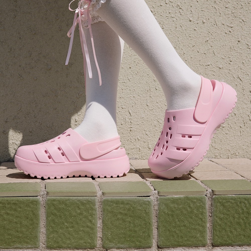 洞洞鞋ADILETTE CLOG PLATFORM厚底增高拖鞋adidas阿迪达斯轻运动 - 图1