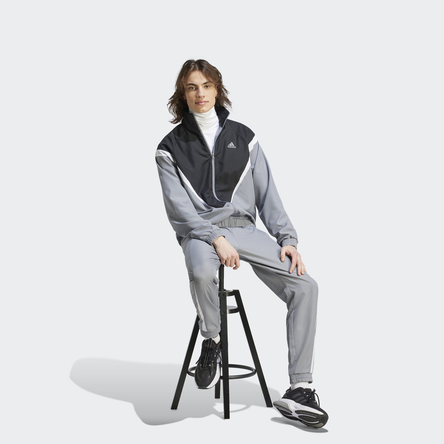 休闲立领长袖运动服套装男春季adidas阿迪达斯官方outlets轻运动