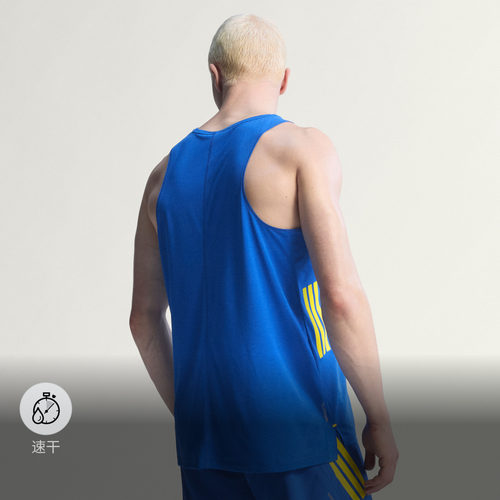 波士顿马拉松系列速干跑步运动针织无袖背心男adidas阿迪达斯 - 图0