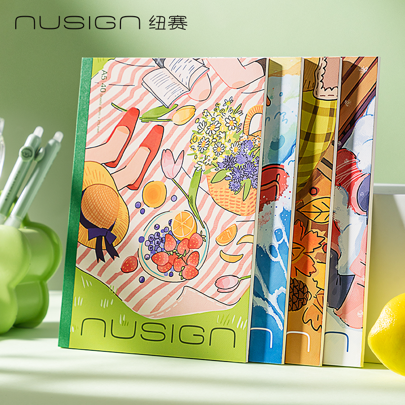 Nusign纽赛风景四季系列A5笔记本子高颜值B5软抄本学生写作文记事本得力作业练习本软面抄日记本
