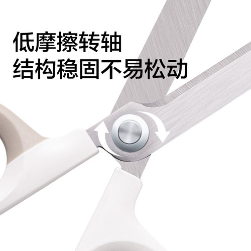 Nusign纽赛剪刀不锈钢剪子不易粘胶厨房家用宿舍用学生安全省力拆快递锋利耐磨儿童手工用剪纸美工剪多功能 - 图3