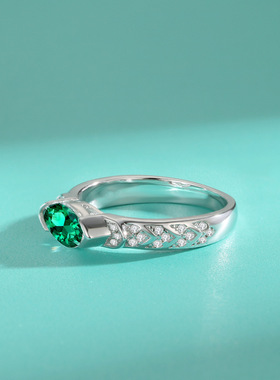 高端乌加特之眼绿钻戒指马眼百搭