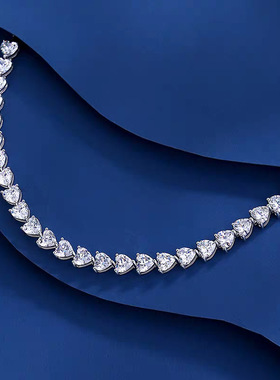 满钻心形爱心高碳钻手链女高端