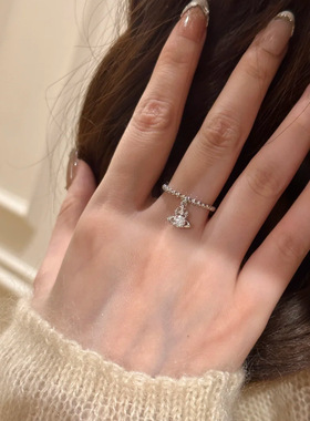 时尚轻奢土星小滴溜戒指小众设计