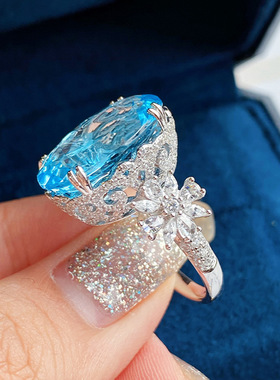 奢华开口戒指网红爆闪满钻女高端