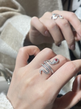 气质复古国风时尚蛇形开口戒指女