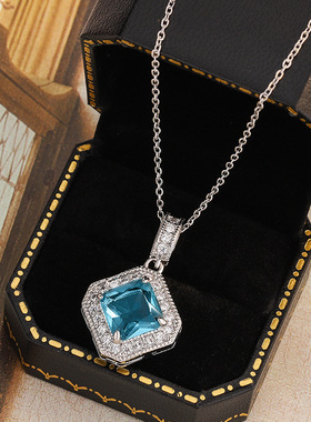 实心锆石彩色宝石吊坠男女高级感