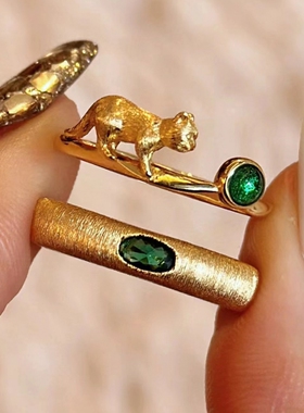 法式复古拉丝戒指女高级百搭精致