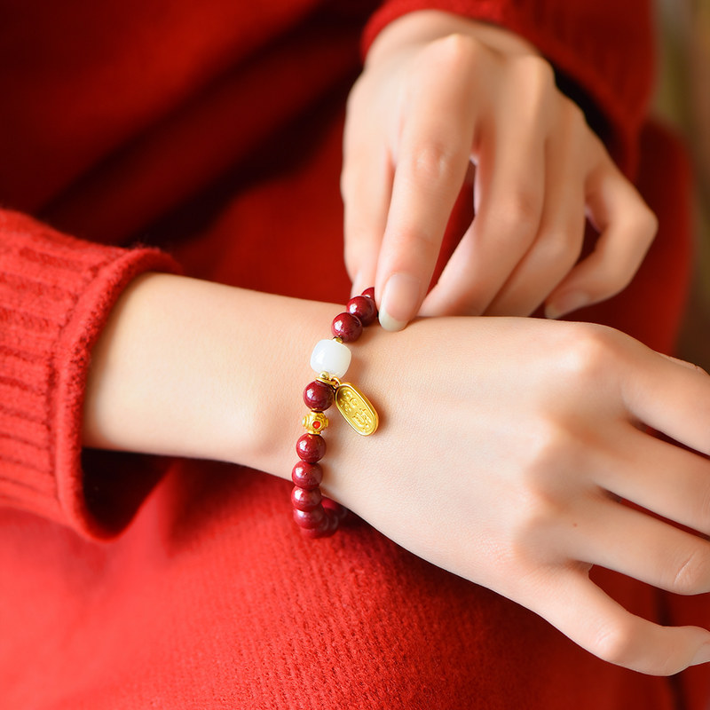 原矿朱砂官方旗舰店正品女学生手链 酷翠堂手链