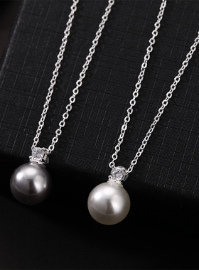 s999施家珍珠项链女轻奢高级感小众设计颈链单颗珍珠锁骨链饰品