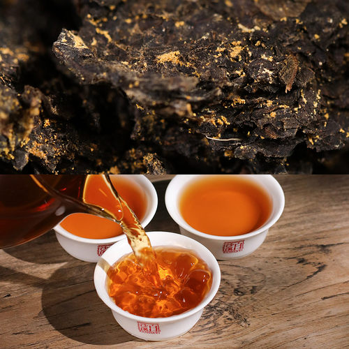 黑茶湖南安化正品白沙溪金花茯砖茶天尖茶正宗茯茶手筑 天茯茶1kg - 图1