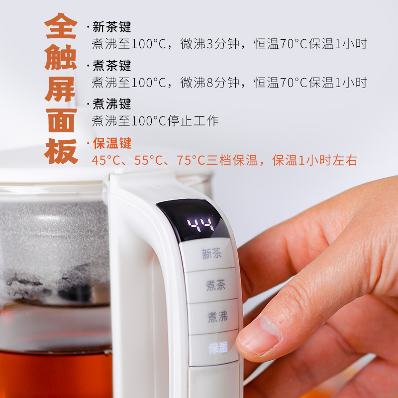 白沙溪玻璃煮茶器黑茶花茶白茶多功能办公室家用小型煮茶壶养生壶