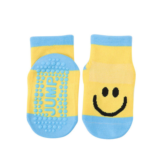 儿童蹦床袜PVC点胶防滑室内亲子款男女士运动瑜伽短袜现货笑脸