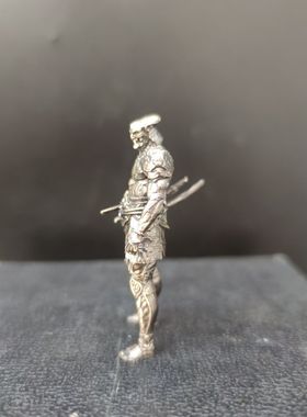 纯铜实心武士古代小兵人玩具模型成品桌面游戏战棋子摆件军事手办