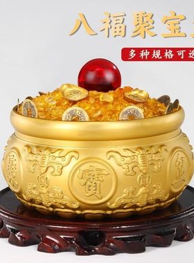 纯铜聚宝盆招财摆件全铜实心聚财客厅家居装饰工艺品开业玄关礼品