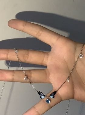 Vintage古着ButterflyCross项链小众轻奢ins设计款蝴蝶翅膀锁骨链